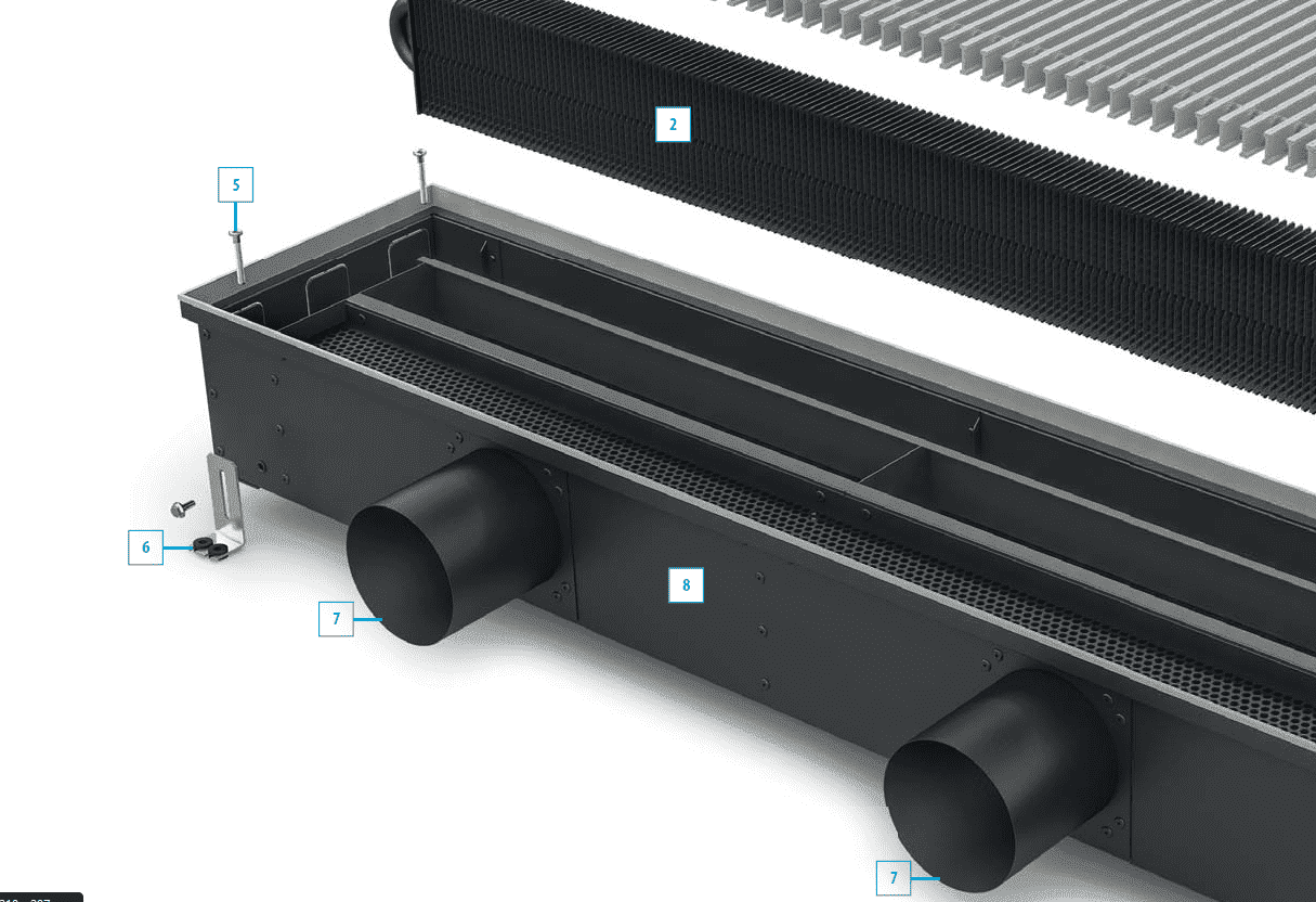 Конвектор внутрипольный Ntherm Air Конструктивные особенности